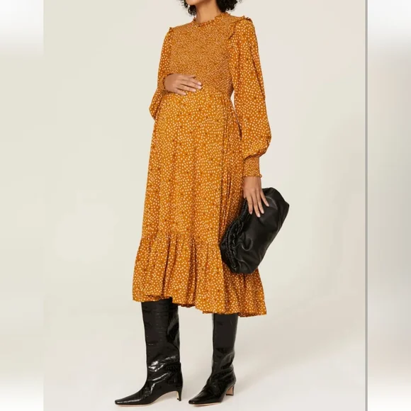 HATCH Yellow Lana Maternity Dress Size 1 Women